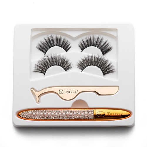 Natural False Eyelashes - No Glue Black Eyeliner and Lashes Kit